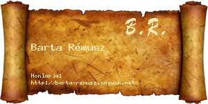 Barta Rémusz névjegykártya